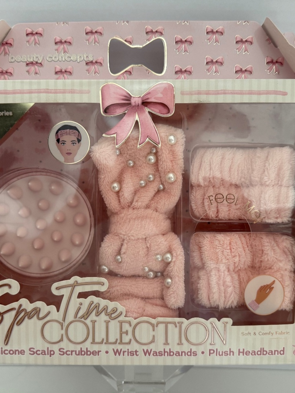 Enchante Accessories | SPA TIME COLLECTION | Headband Wristbands Scalp Scrubber